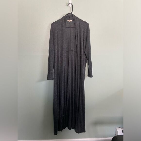 Silence and Noise Floor Length Long Grey Duster Open Cardigan SZ S - Picture 1 of 6
